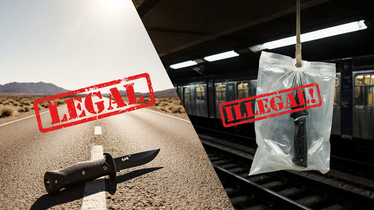 Сравнение ножа в Техасе и Нью-Йорке: один легален, другой конфискован.