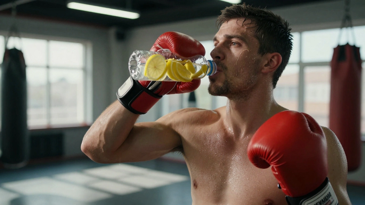 Зачем пить воду с лимоном во время тренировки по боксу?