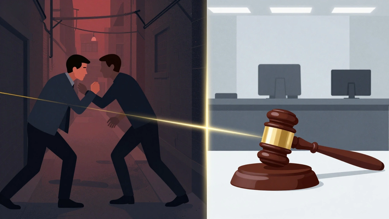 Концепция грани между самообороной и судебным разбирательством